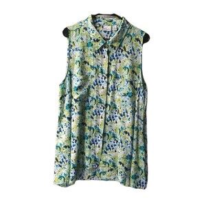 Kim Rogers Sleeveless 3XL Top Shirt Blue Green Vacation Cruise